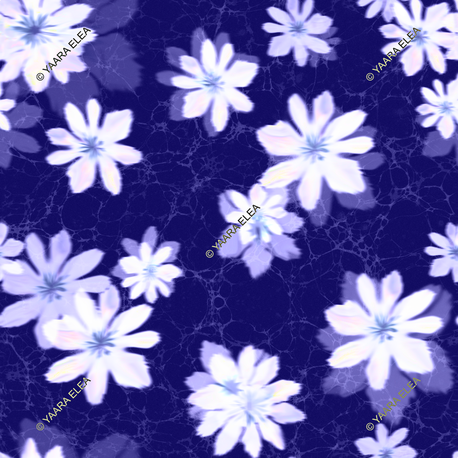 PALEMA – Midnight Bloom Mist Textile Print