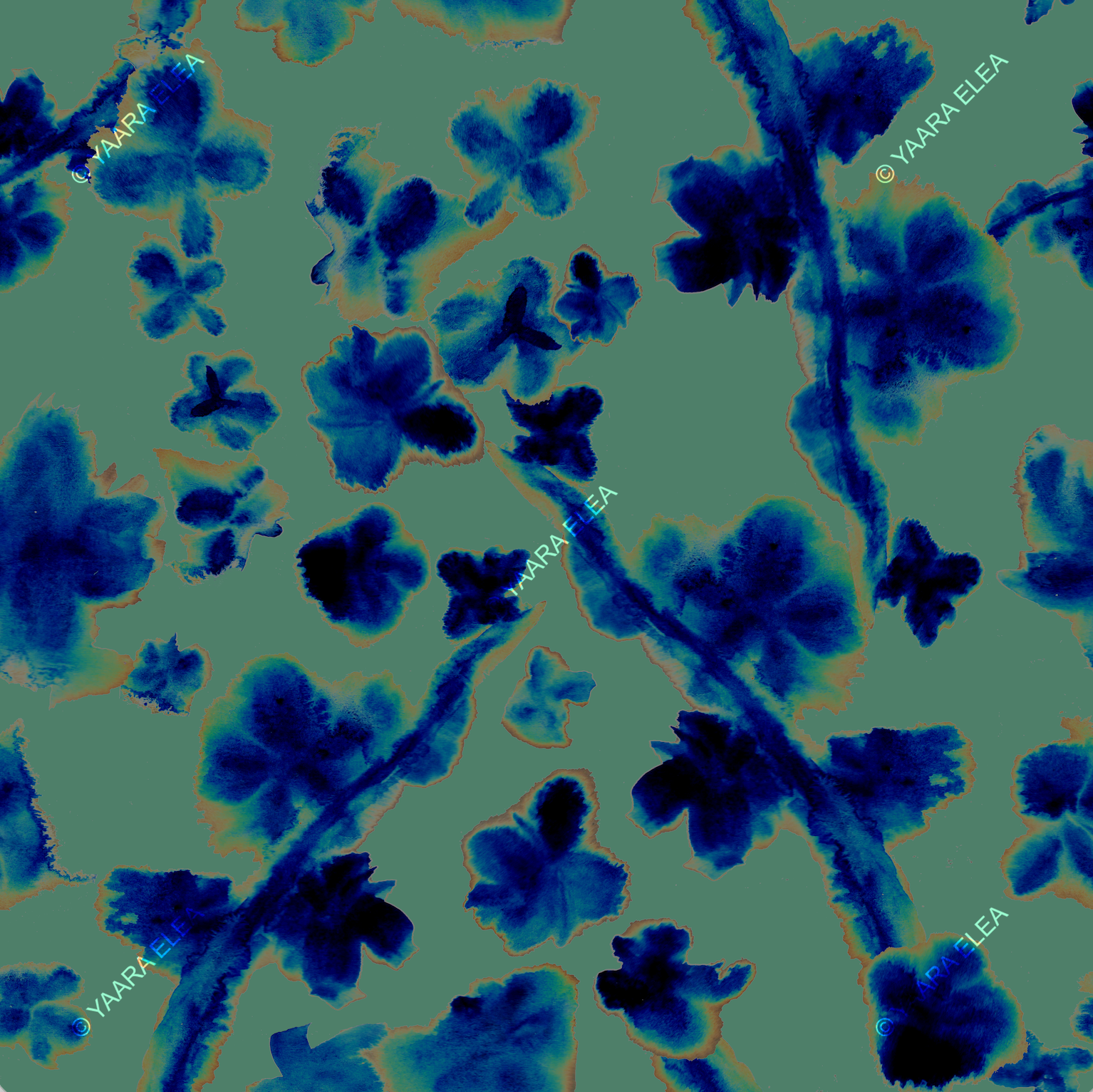 OALITH – Indigo Blossom Print