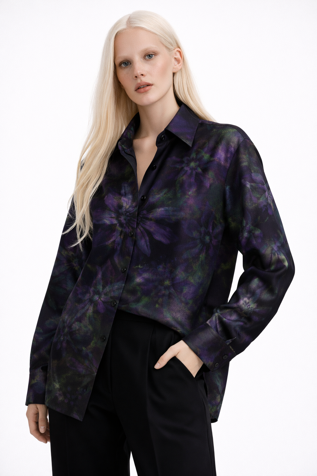 SAELOR – Midnight Orchid Veil Textile Print