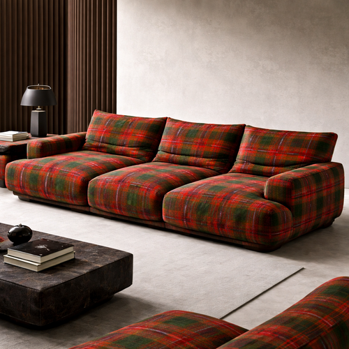 AERYTH – Burnt Tartan Texture Print